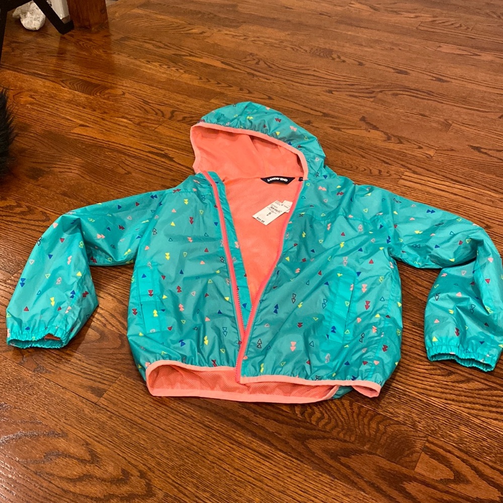 New with tags size 8 lands end girls rain coat